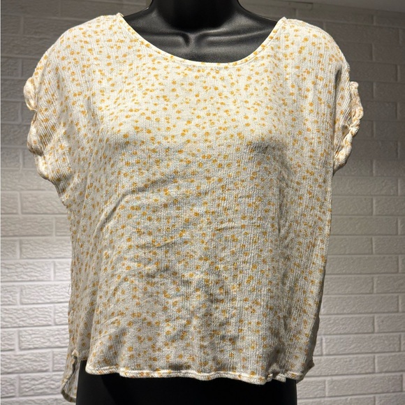 Hippie Rose Cream and Yellow Cuffed Sleeve Blouse - Picture 1 of 3